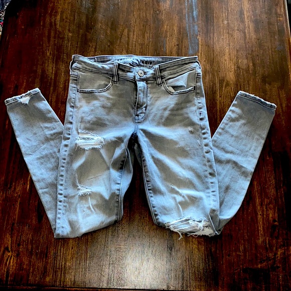 American Eagle Outfitters Denim - American Eagle Charcoal Distressed Jeggings
